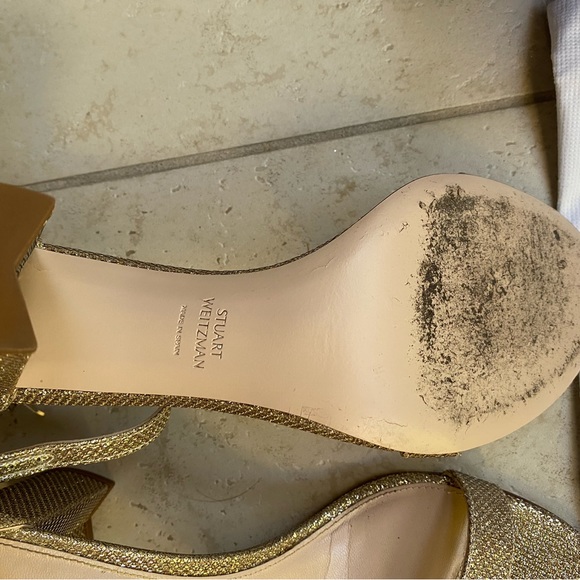 Stuart Weiztman Barely Nude Sparkle Heels - Picture 9 of 11